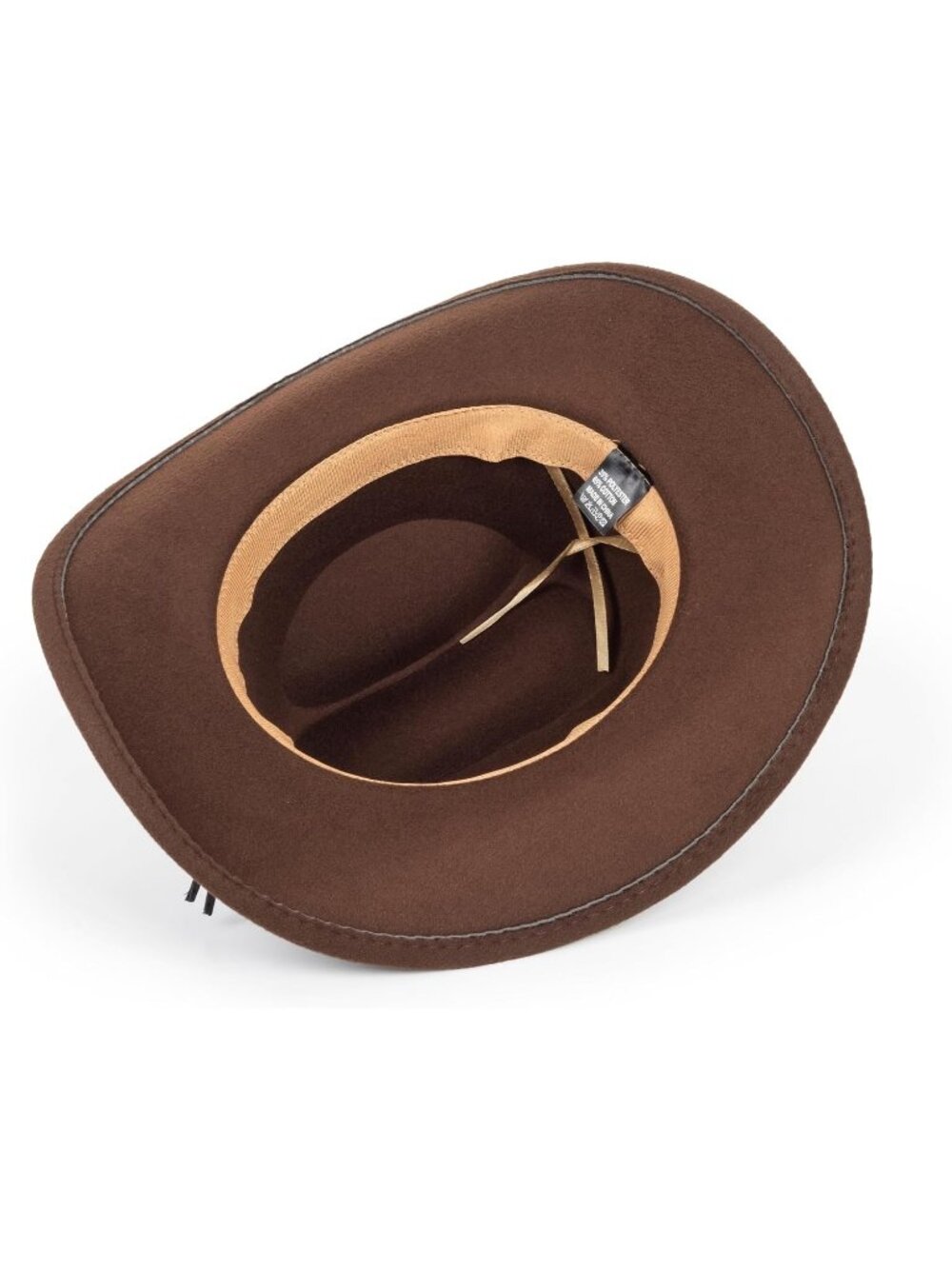 Unisex Brown Western Cowboy Hat Classic Roll Up Fedora Hat with Buckle Belt - Picture 5 of 6